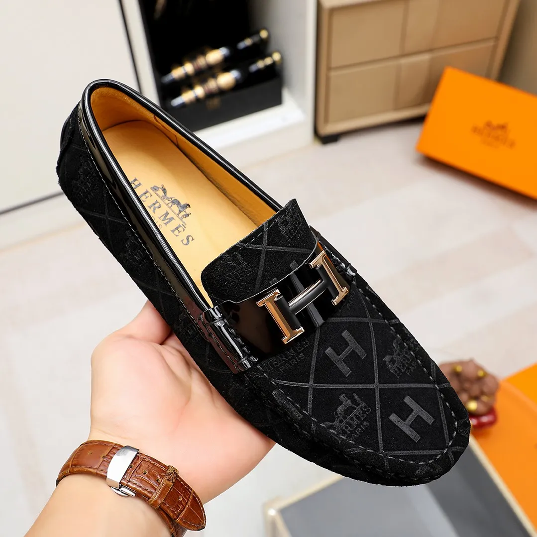Men's shoes 💰360 🕷🕷【HERMES】The same style as Hermès counters🇨🇳Classic slip-on shoes 1:1 mold opening💯Original quality🍓Using imported first-layer cowhide🍅Pigskin lining🌶🌶Super high-end men's leather shoes🇨🇳Solid and stable Very special🍇 Color, optional! Code number 38-45……